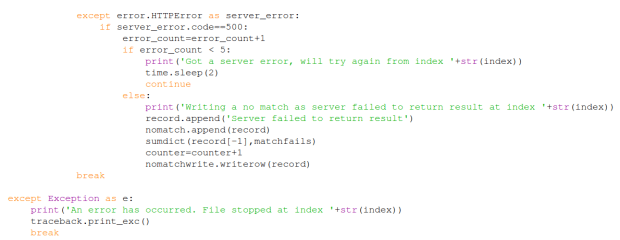 error handling