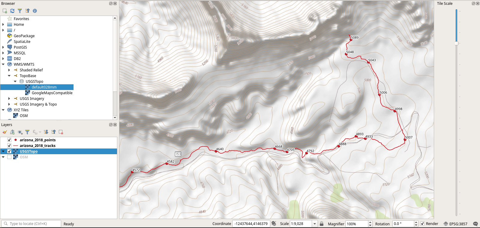USGS Topographic Map in QGIS