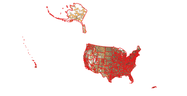 Map of CDs and ZCTAs in AEA