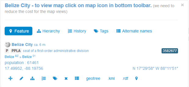 Geonames Belize City