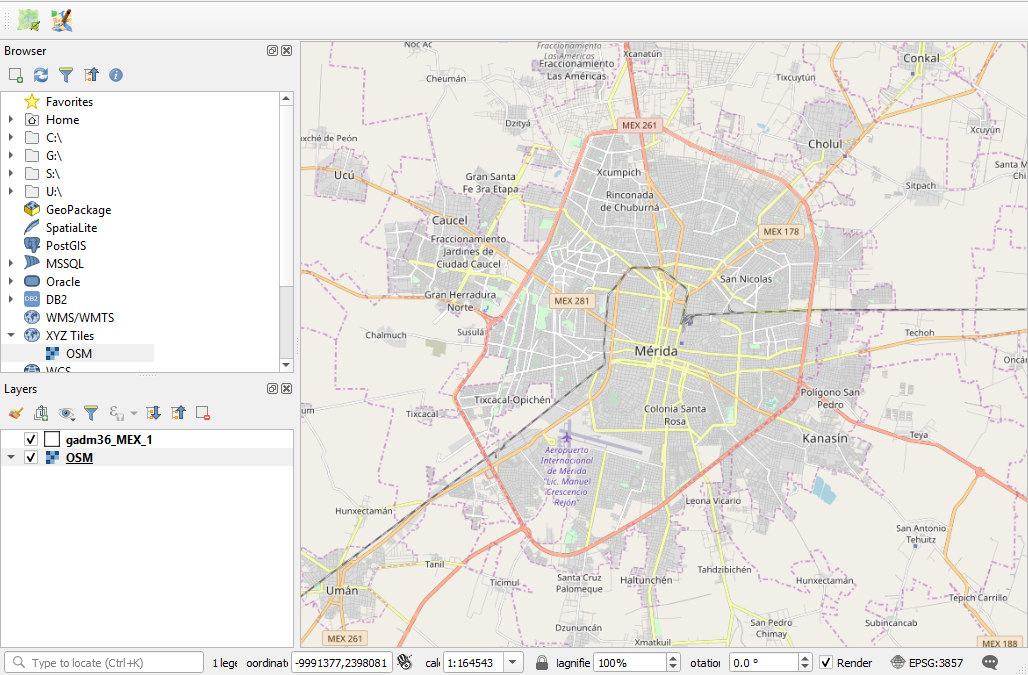 Merida in QGIS