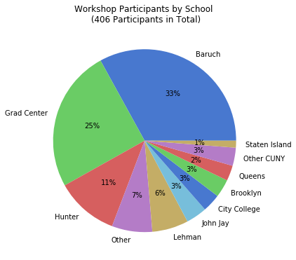 Pie chart showing workshop participation