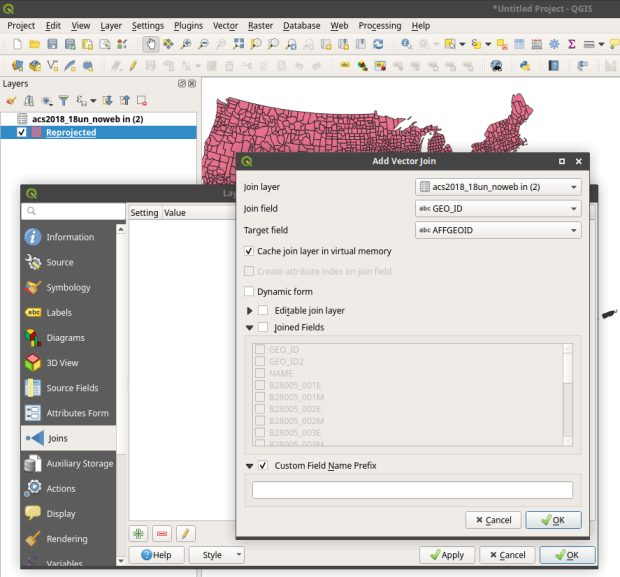 QGIS Join Menu