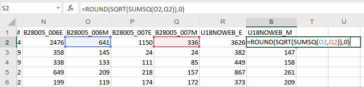 Excel Sum of Squares