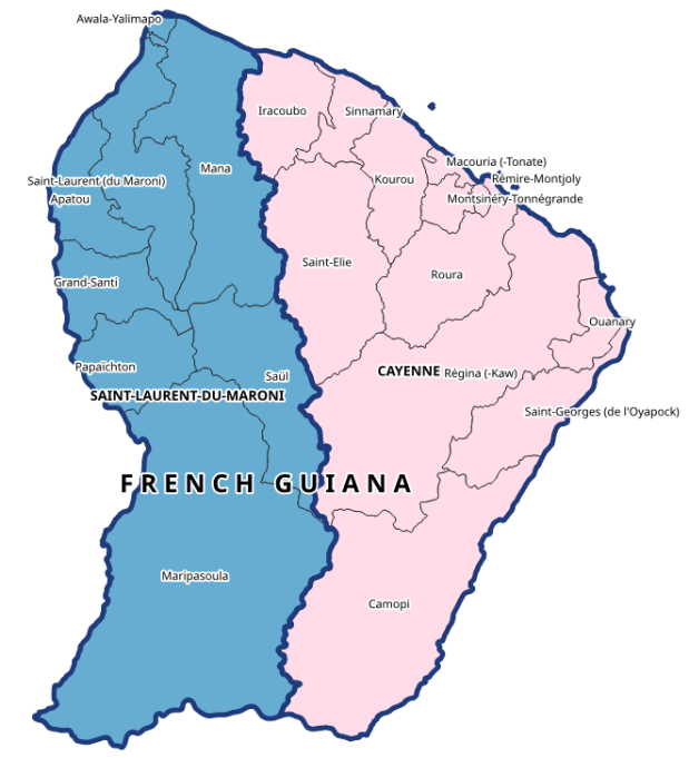 Map of French Guiana