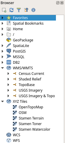 QGIS Browser Panel