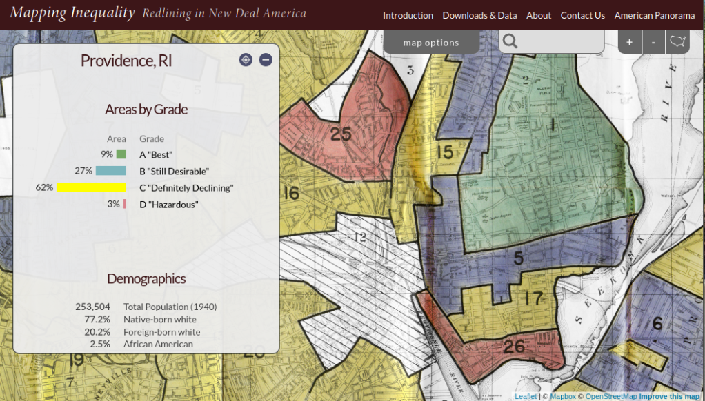 Providence Redlining Map
