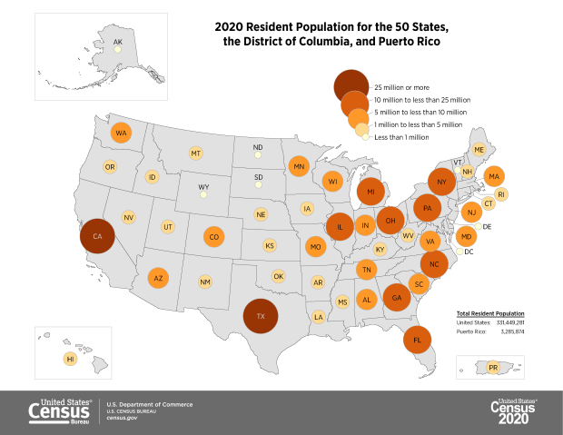 2020 Resident Population Map
