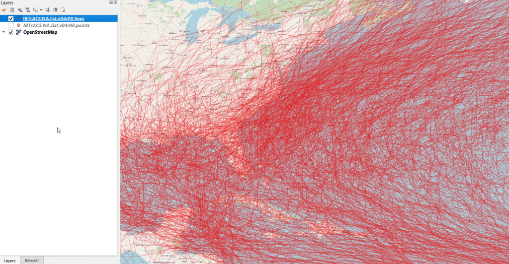 IBTrACS Historical Hurricane Tracks