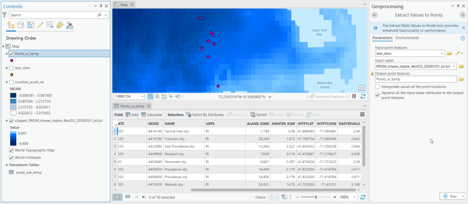 ArcGIS Extract Values to Points