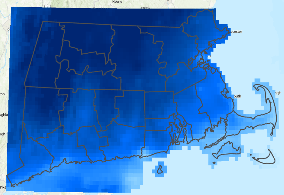 Raster Temperature Jan 1, 2020 Southern NE