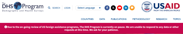 USAID DHS No Data Available