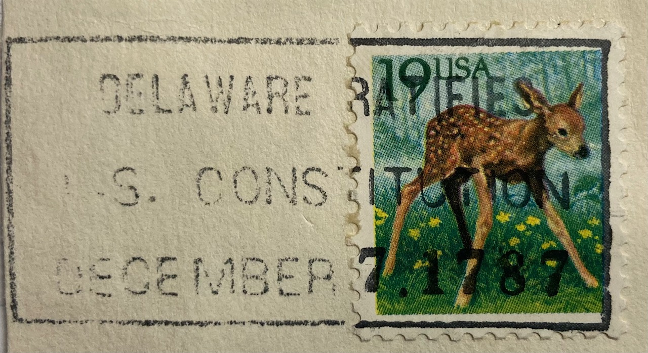 Delaware US Constitution postmark
