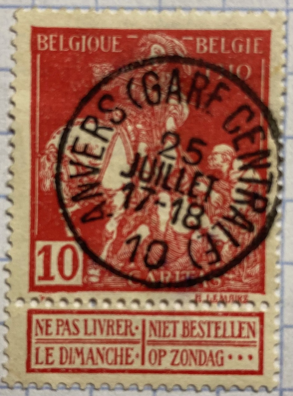 Belgium train station postmark