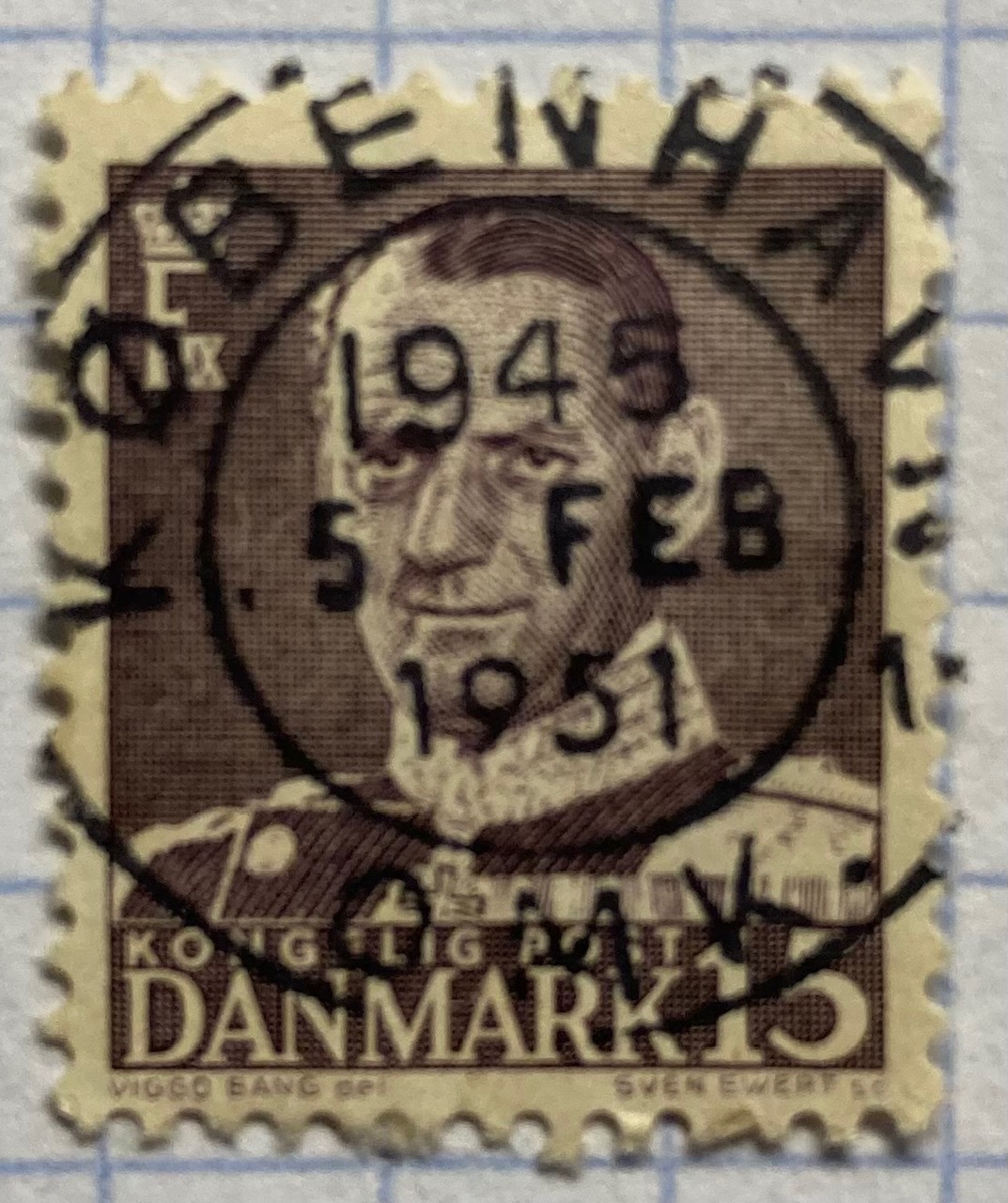 Denmark 1950s postmark