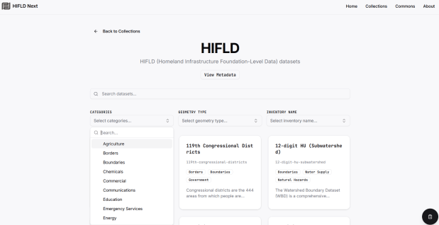 HIFLD Next GIS Data Repository
